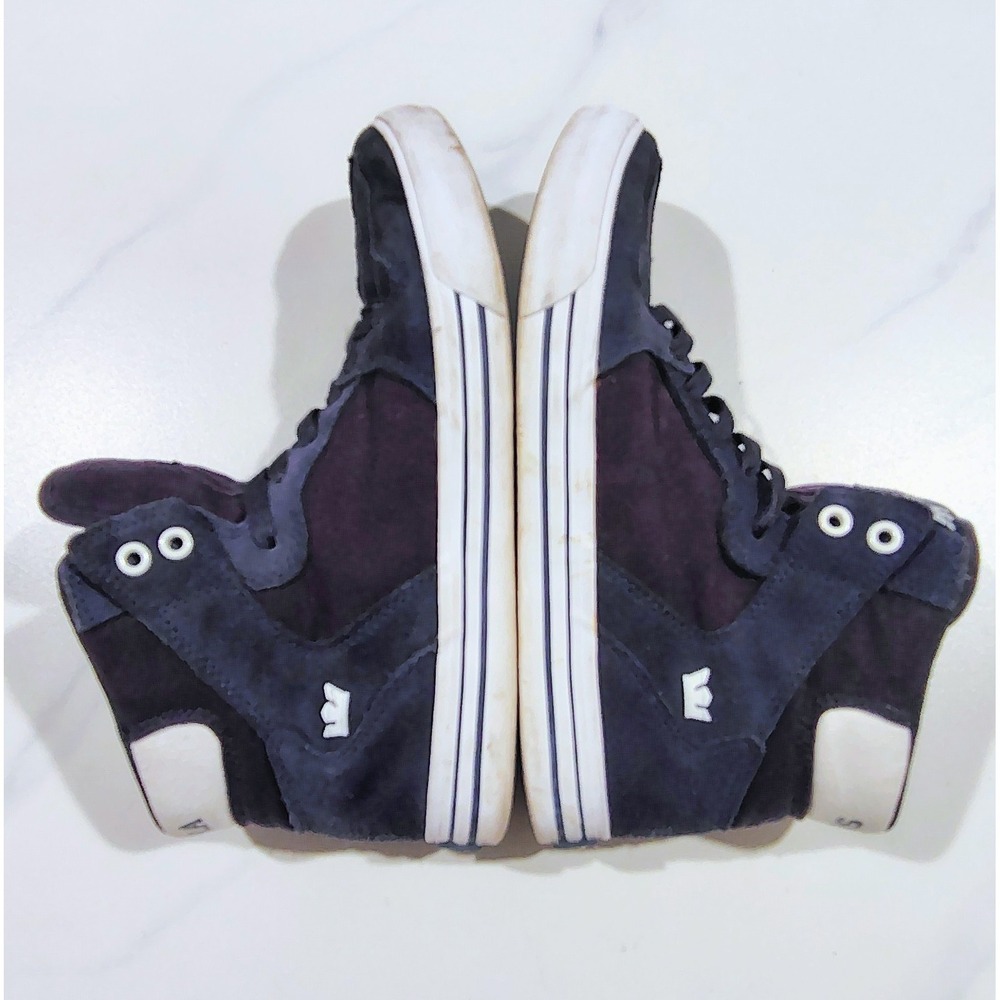 Supra Mens Vaider Skate Shoes Sneakers High Top Navy Suede Canvas 8.5 - Picture 8 of 10